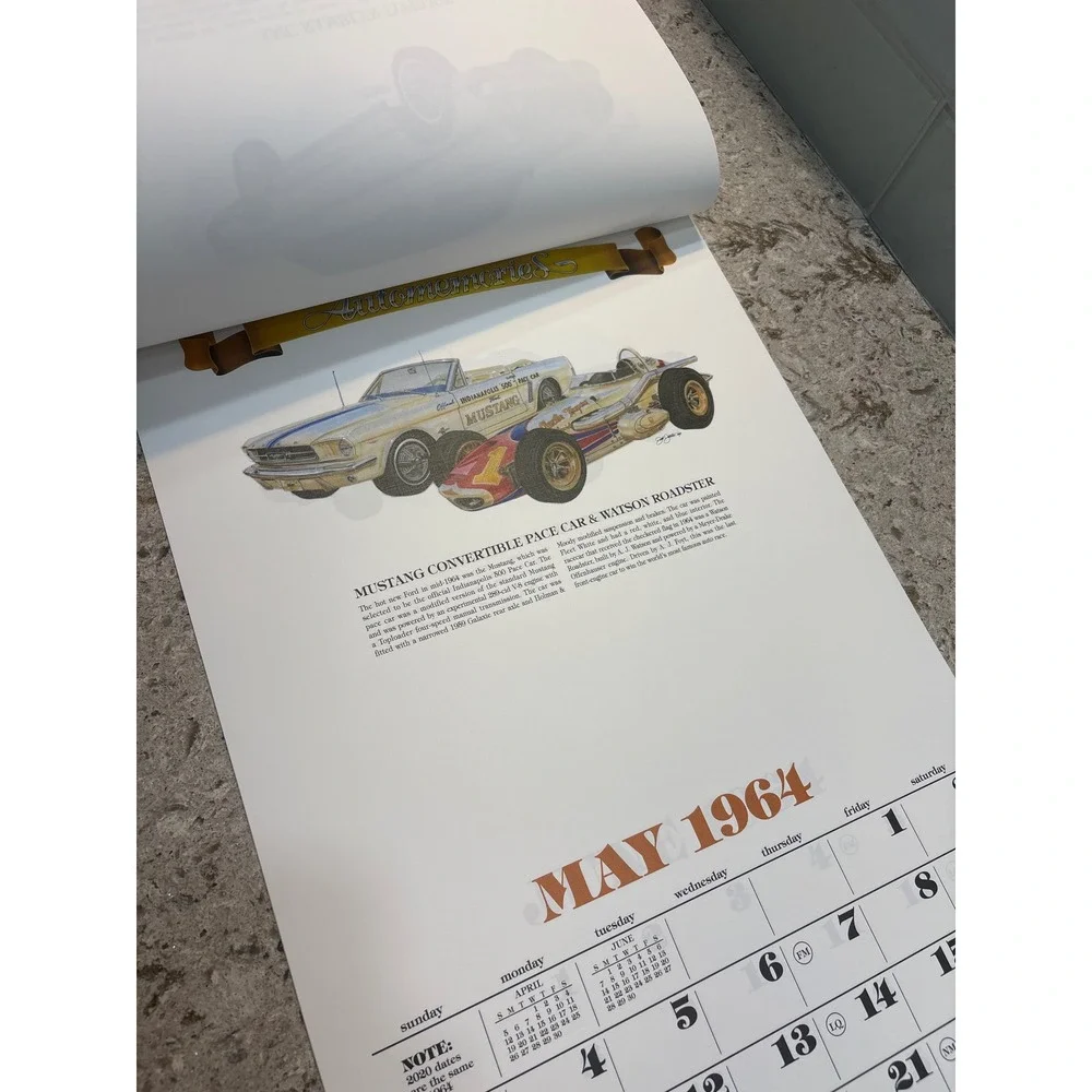 Automemories 1964 Classic Car Calendar Lincoln Mustang Thunderbird Barracuda